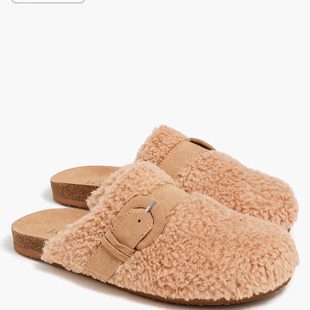 JCrew Buckle Teddy Clogs size 8